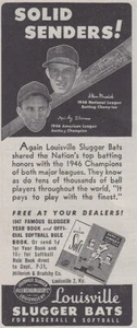 1947 Louisville Slugger Fledermäuse: solide Sender Vintage Druckanzeige - Bild 1 von 1