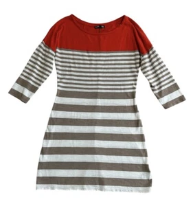 Express Women’s Dress Tunic Multicolor Stripes 3/4 Sleeve Stretch Casual Sz S/P - Picture 1 of 4
