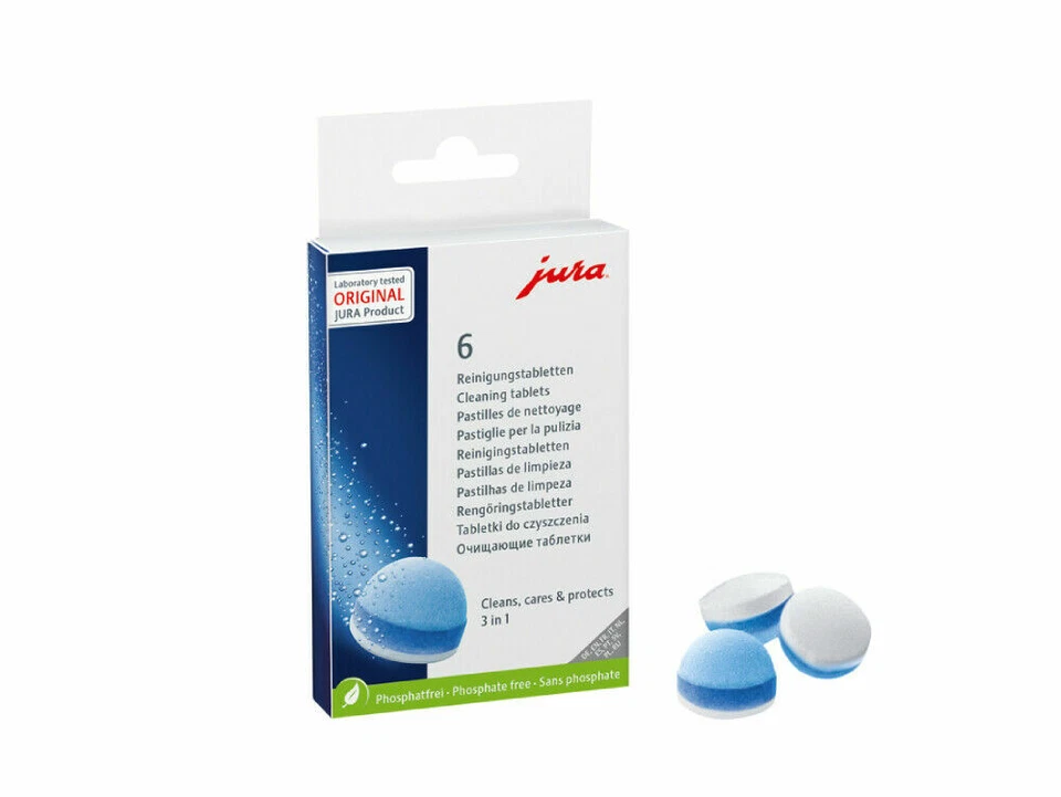 JURA 24225 Cleaning Tablets - 3 in 1 - for Coffee Machines, Pack of 6, Original  - Image 1 of 1