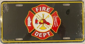 FIRE DEPT DEPARTMENT FIREFIGHTER booster license plate - Picture 1 of 7