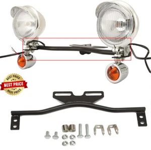 New Motorcycle Driving Lamp Spot Fog Turn Signal Light Bar Bracket Mount Clamp - Picture 1 of 7