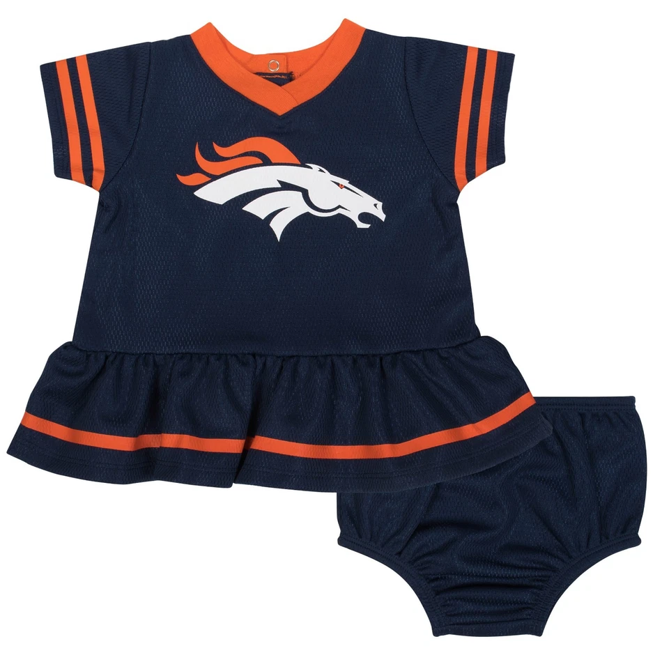 Denver Broncos Baby Dazzle платье и трусики комплект - Gerber NFL новорожденного 3-6 м 6-12 м 18 м - Изображение 1 из 1