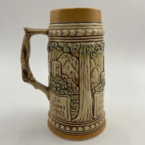 Vintage German-Style Beer Stein Mug Made in Japan Mid-Century Happy Couple Cup - Picture 1 of 10