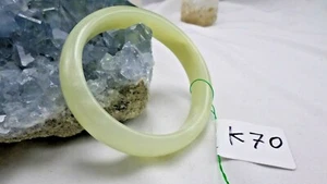 Translucent Natural Jade Jadeite Green 60 MM Bangle Bracelet k70 - Picture 1 of 4