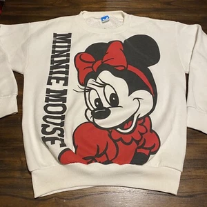 Vintage Disney Minnie Mous Big Print Double Sided Sweatshirt Large - Picture 1 of 12