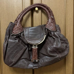 BESSO Handbag Purse Leather in Dark Brown USED Good Condition Shipping From JPN! - Picture 1 of 6
