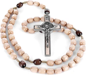 Collana Rosario Originale Made in Italy Benedetto da Papa Francesco San Benedetto Med - Foto 1 di 11