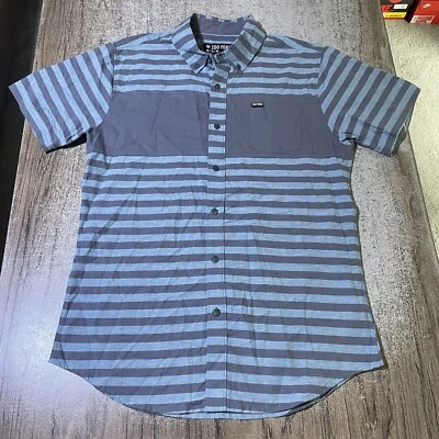 Camisa informal a rayas Zoo York SS con botones delanteros talla M #31856 Foto 1 de 2