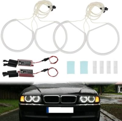 4x LED Angel Eyes Xenon Standlicht Ringe CCFL Scheinwerfer 131,146mm Für BMW E46 - Bild 1 von 4