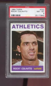 1964 Topps #320 Rocky Colavito PSA 8 Graded Baseball Card MLB Athletics A's - Picture 1 of 2