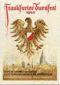 AK FRANKFURT /M. Frankfurter Turnfest 1948, Deutsche Turnmeisterschaften, Adler - Bild 1 von 2