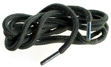 45" BLACK rOund Thick BOOT LACES 5 6 Eyelets Braided Cord Hiking or Work STANLEY