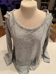Naif graues Top Träger Crisscross Peekaboo Langarm Damen L - Bild 1 von 6
