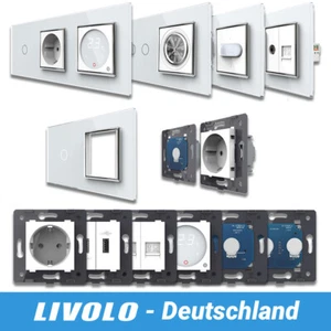 Glas Touch Lichtschalter Wandschalter Steckdose Dimmer Wechselschalter Taster - Bild 1 von 94