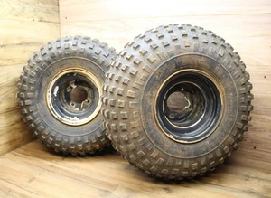 88-06 Yamaha Blaster YFS200 YFS 200 Rear Back Wheel Rim Set 8x8 w Tires 22x11-8 - Picture 1 of 10