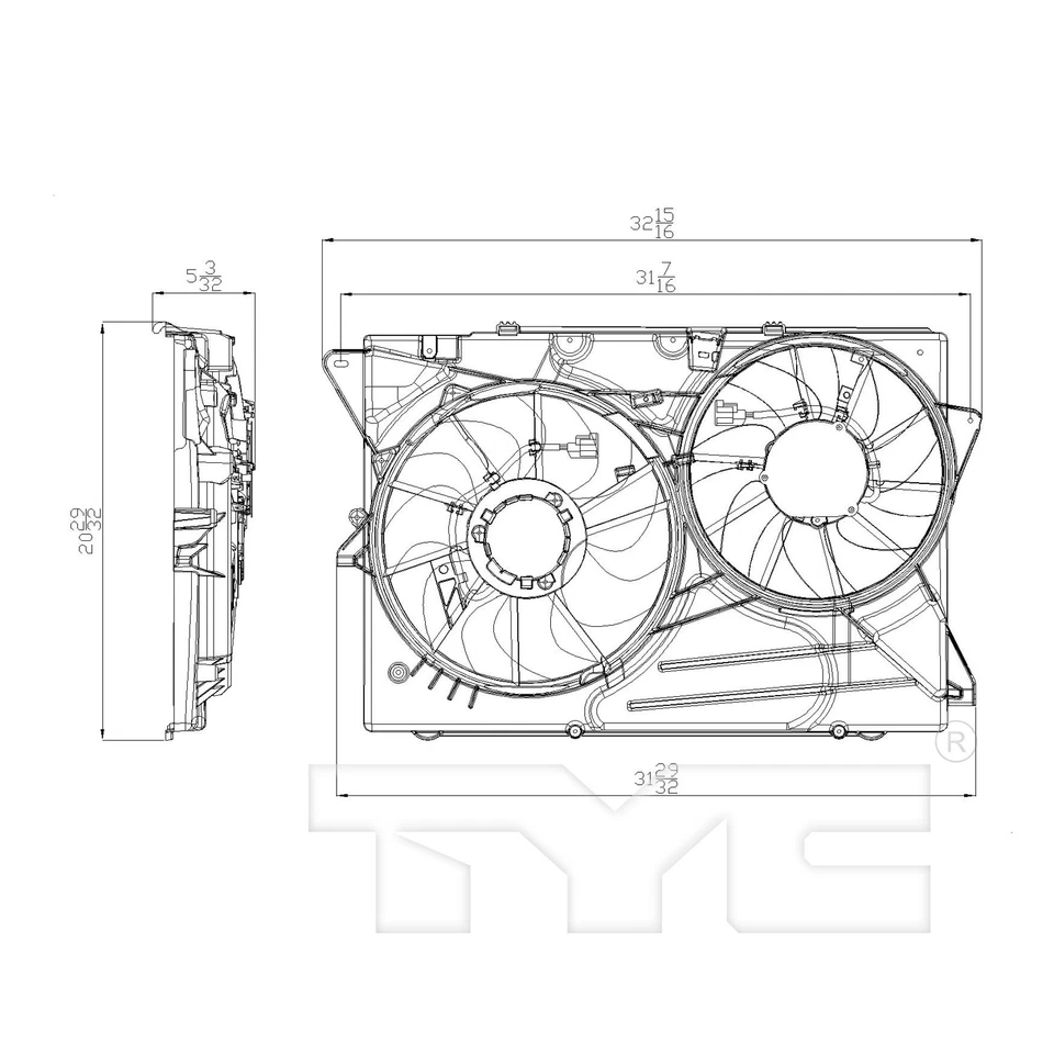 Ventilador de refrigeración de radiador y condensador para Ford Explorer 12-12 2,0 L/11-12 3,5 L Foto 1 de 1