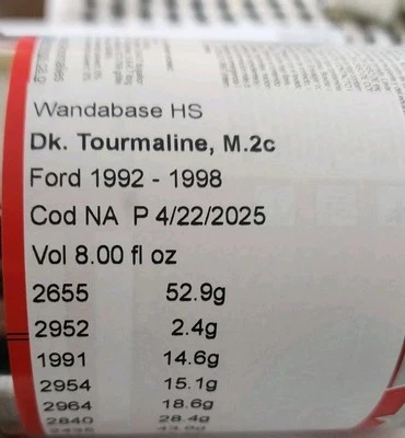  Ford 1992-1998 NA  DK Tormaline  1/2 Pint - Imagem 1 de 2
