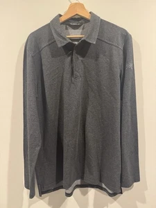 Arcteryx Shirt Mens L Grey Captive 1/4 Snap Long Sleeve Polo Outdoors Hiking - Picture 1 of 4