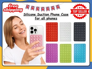 Silicone Suction Cup Phone Holder Sticky Adhesive Mount Pad for Desk, Glass UK - Picture 1 of 47