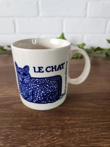 Vintage Taylor & NG 1978 Le Chat Kaffeebecher blau Katze Maus Garn San Francisco - Bild 1 von 4
