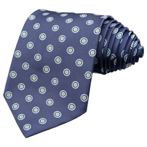 Brooks Brothers Tie 58.5" Blue Silk Floral Medallion Made USA Woven Classic - Picture 1 of 8
