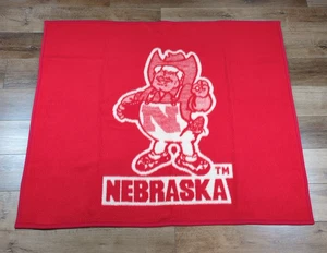Biederlack Nebraska Cornhuskers Huskers Stadion Überwurf Decke wendbar 56"x47" - Bild 1 von 6