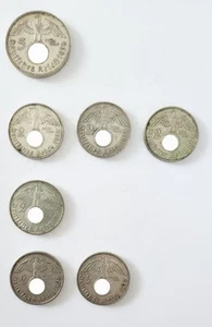 5 Reichsmark Hindenburg 1936, 2 RM Hindenburg 1937 u. 1938 u. 1939, Silber - Bild 1 von 2