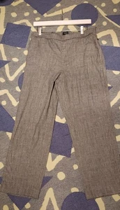 THEORY Gray Linen Blend Tailor Trouser Pull On Crunch Wash Pants Size 14 402305 - Picture 1 of 17