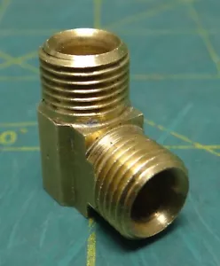 90° Brass Elbow Connector Pipe Fitting 1/8" Male NPT Threaded Square Body - Picture 1 of 3