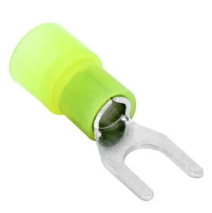 25 Spade Fork Terminal Connector Nylon Yellow 12-10 AWG Gauge #10 Stud Speaker - Picture 1 of 9