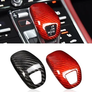 1Pc Gear Shift Knob Cover Trim For Porsche Panamera 2017-2023 Red Carbon Fiber - Picture 1 of 5