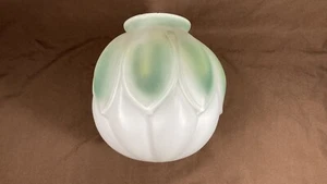 Antique Art Deco Arts Crafts Glass Lotus Flower Lamp Light Shade 3 1/4" Fitter 6 - Picture 1 of 8
