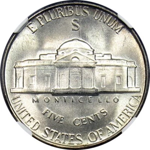 1945-S Jefferson War Nickel NGC MS67 Near FS (8386533-004) - Picture 1 of 5