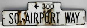 Original ""STOCKTON"" SO. AIRPORT WAY Porzellan Stahl Straßenschild Vintage - Bild 1 von 5