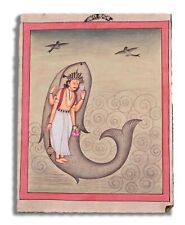 Vishnu's 10 incarnations or avatars, Matsya the fish Miniature Painting