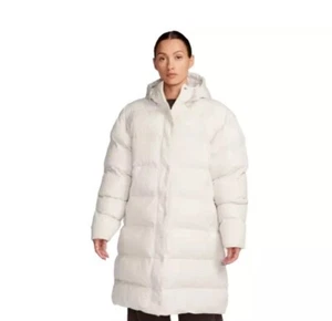 Nike Metro Long EcoDown Puffer Coat NWT $250 White Therma-FIT FD8272-104 Size S - Picture 1 of 16