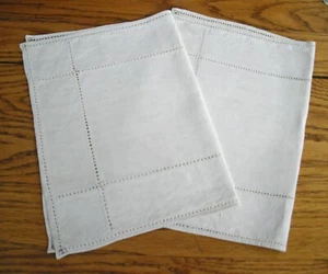 Bufandas bufanda de mesa vintage beige lino 11" x 17" ~ Juego de 2 ~ - Imagen 1 de 9