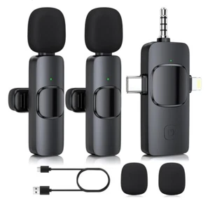 3 in 1 Wireless Lavalier Microphone for iPhone iPad Android Camera, USB C Mic - Picture 1 of 11