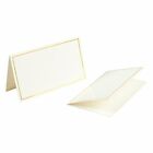 Pack Of 100 Place Cards - Small Tent Cards With Gold Foil Border - Perfect For W