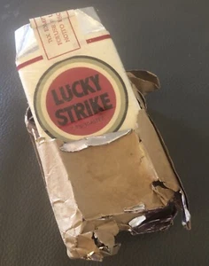 Vintage WWII Era Lucky Strike Cigarettes w Brown Wrapper EMPTY PACK - Picture 1 of 6