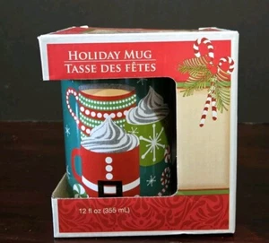 Royal Norfolk Holiday Xmas 12 fl Oz Coffee Tea Mug Cocoa Mod Atomic Christmas - Picture 1 of 7