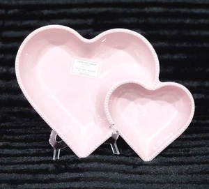 Pastel Pink Shimmer Double Hearts Valentine Melamine Chip 'n Dip Tray Bowl 16" - Picture 1 of 7