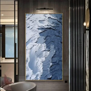 Solid wood Framed abstract wall art blue 3D sea beach Wall Art for Bedroom Ho... - Picture 1 of 6