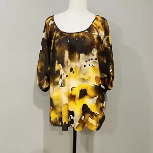 WITCHERY Batwing Blouse Size Small Autumn Tones - Picture 1 of 6