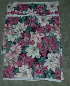 Fabric Pieces Lot of 3 1/3 Yds 44 Inches W Concord Fabrics Kesslers Poinsettias - Picture 1 of 2