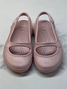 Crocs Toddler Girl Soft Pink Mary Jane Ballet Shoes Size C 6 - Picture 1 of 6