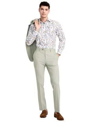 Pantalones de vestir Bar Iii para hombre ajustados 31/32 verde claro liso Foto 1 de 2