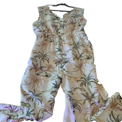 Mono World Market Boho para mujer talla S/M estampado de palmeras cintura elástica Foto 1 de 4