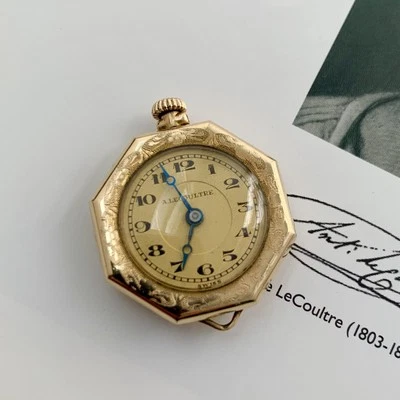 Antiguo Elegante Reloj Bolsillo Suizo Para Mujer A. LeCoultre Relleno de Oro Cuerda Manual Foto 1 de 4