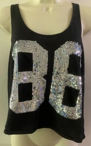 Top donna Victoria's Secret ROSA tinta unita nero senza maniche casual crop taglia XS - Foto 1 di 5